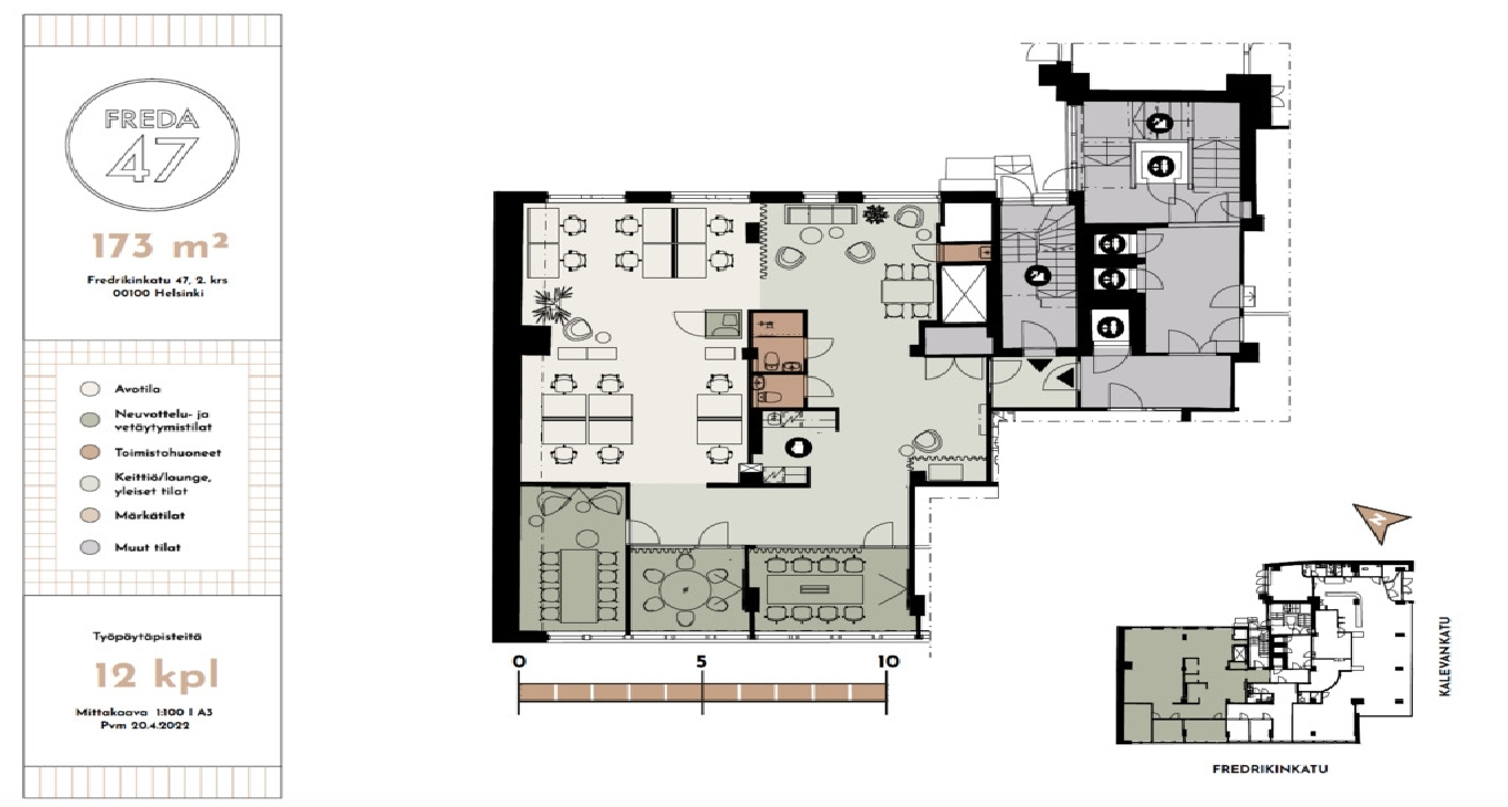 Pusat perniagaan Fredrikinkatu 47_12-12 Sewa pejabat Fredrikinkatu 47_12-12